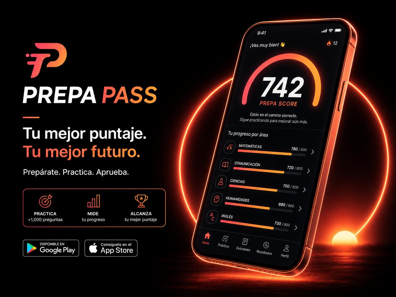 PREPA PASS: PREPA Score y avance por área en el celular